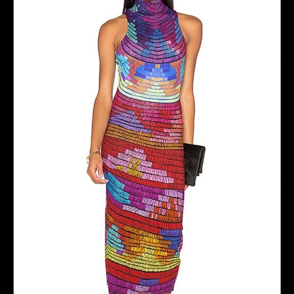 Mara HOFFMAN Radial Turtleneck Midi Dress
